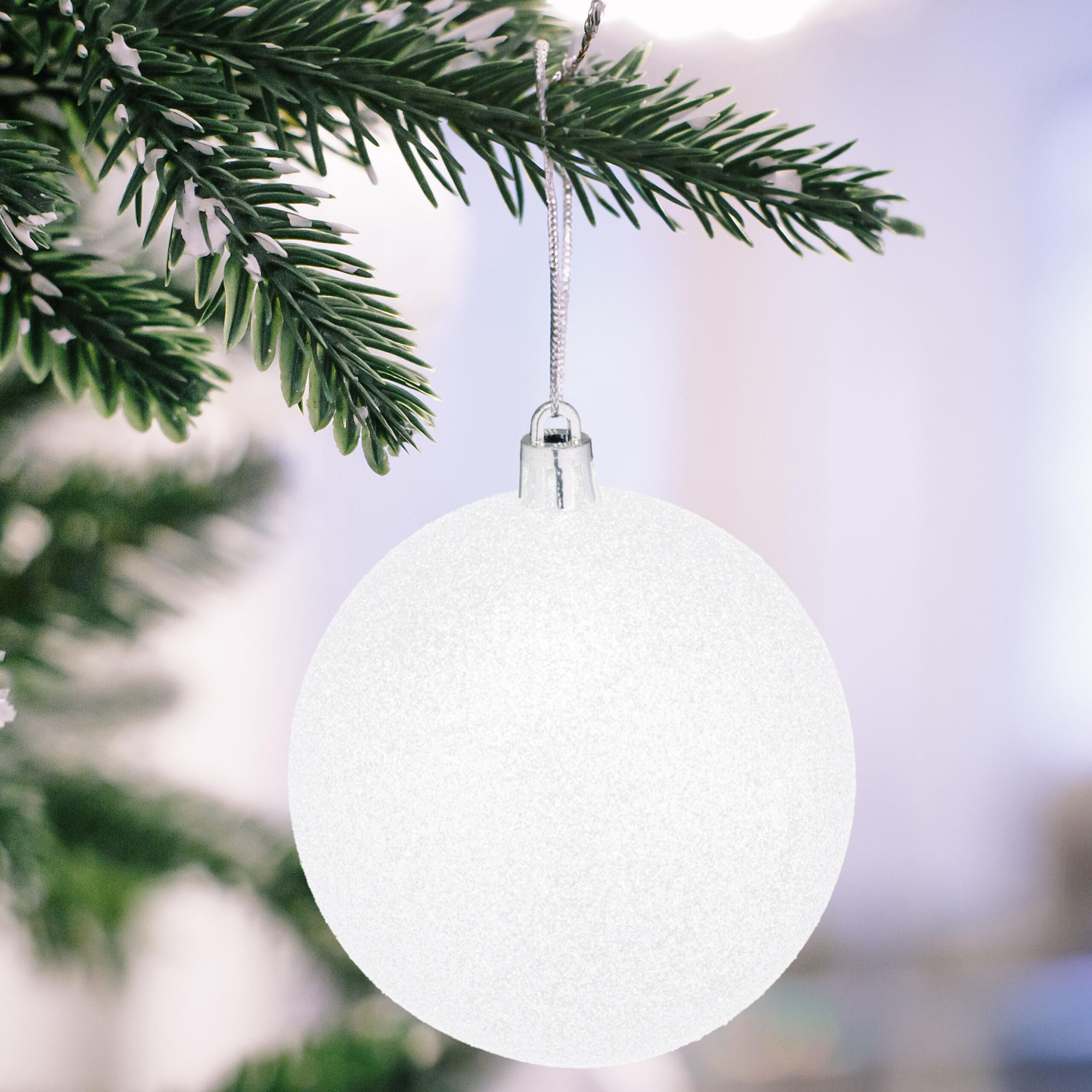 110-TLG.WEIHNACHTSKUGELN-SET - Weiß, Kunststoff (8/9/8cm) - Relaxdays