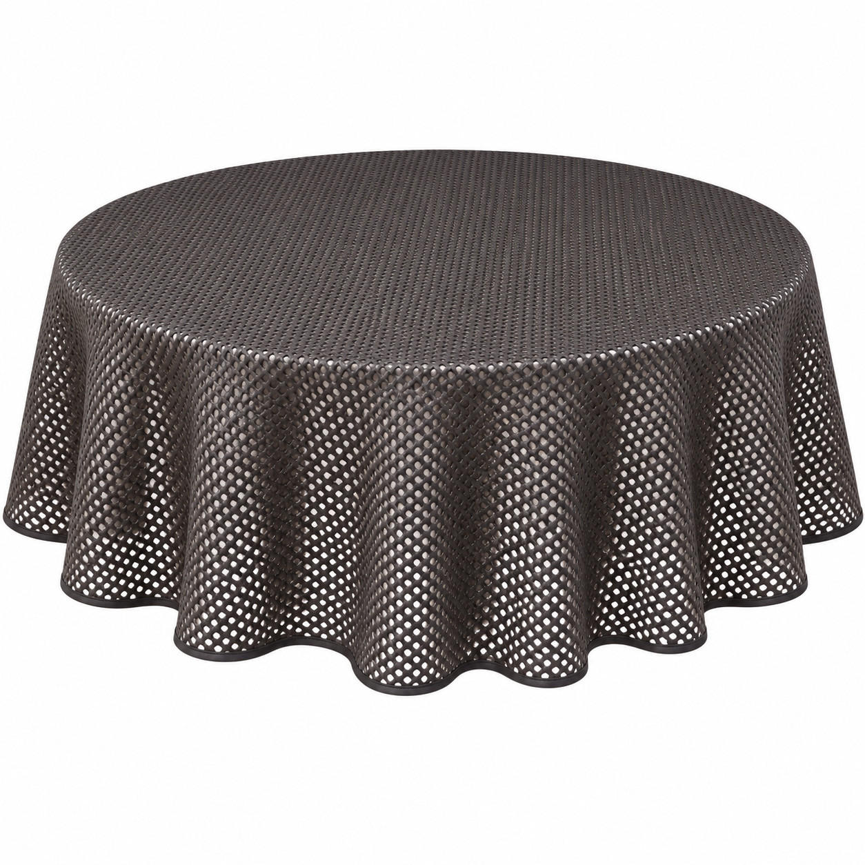TISCHDECKE Gartentischdecke Karo Anthrazit 160 cm rund - Anthrazit, Kunststoff (160cm) - TiborTex