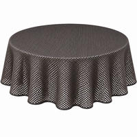 TISCHDECKE Gartentischdecke Karo Anthrazit 140 cm rund - Anthrazit, Kunststoff (140cm) - TiborTex