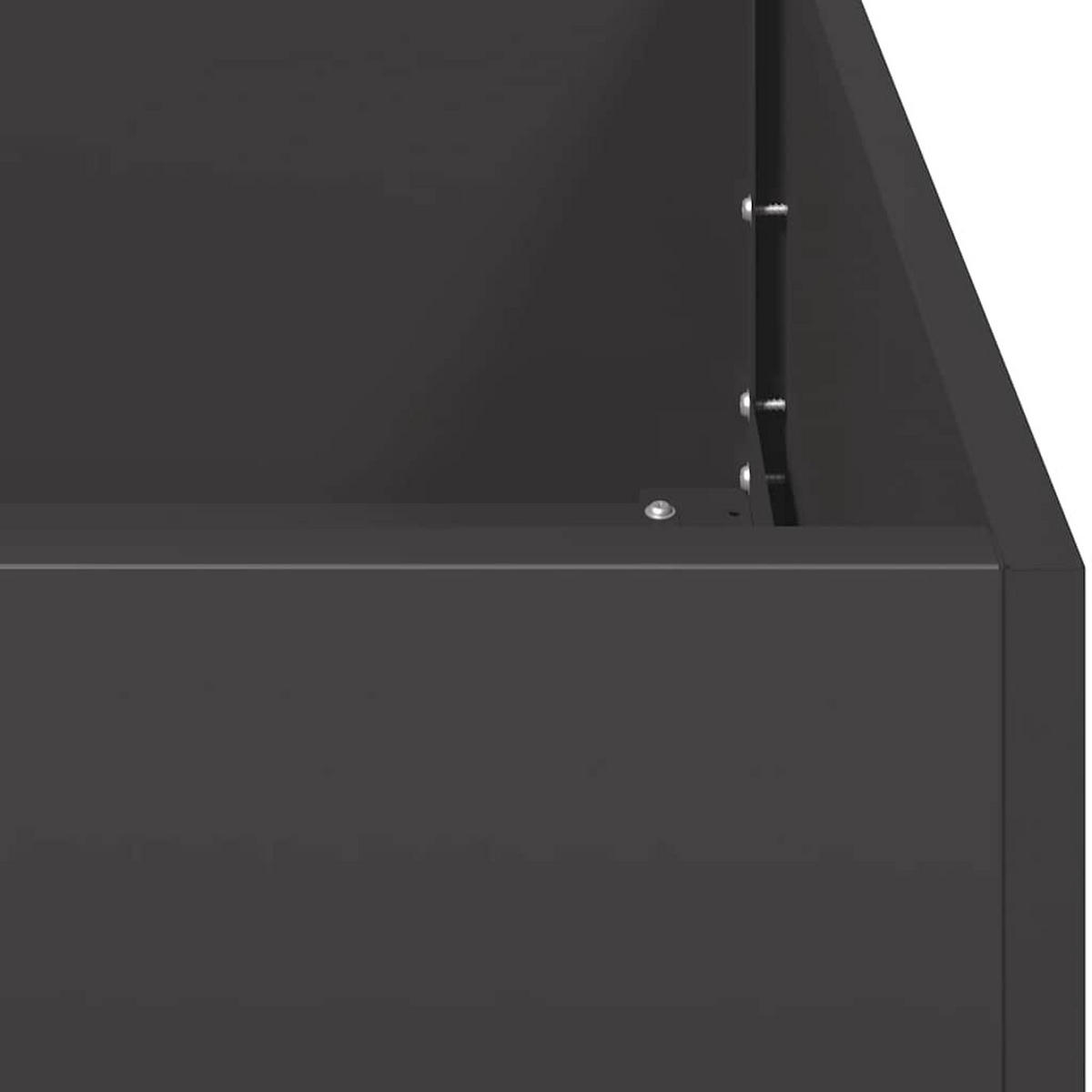 PFLANZGEFÄSSE Schwarz 200/80/40 Cm Stahl - Schwarz, Metall (80/40/200cm) - vidaXL