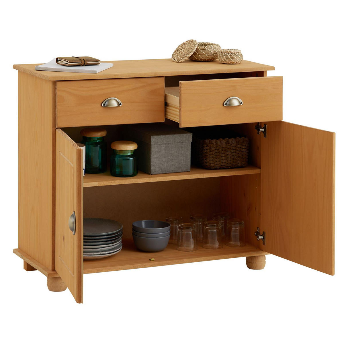 APOTHEKERKOMMODE COLMAR - Kieferfarben, Holz (91/79/39cm) - IDIMEX