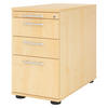 STANDCONTAINER - mit Hängeregistratur 80/42,8/72 cm in Ahornfarben Relinggriff (Kunststoff) - Ahornfarben, Holzwerkstoff (42.8/72/80cm) - bümö