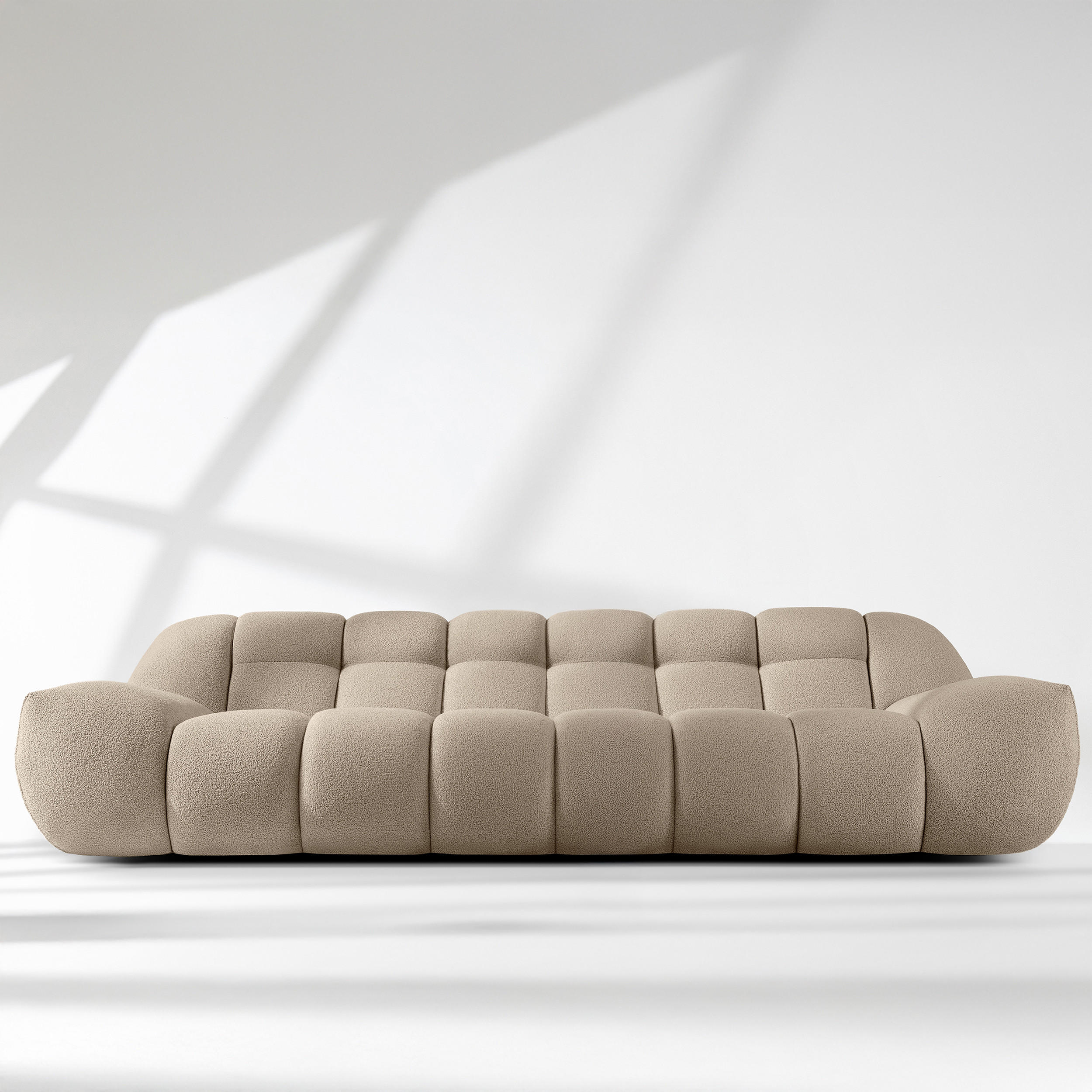 EINZELSOFA VENA Bouclé, Beige - Sandfarben, Holz/Textil (254/72/105cm) - KONSIMO®