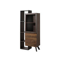 VITRINE Akazie / Altholz 90x40x183 braun lackiert SEVILLA #03 - Braun, Holzwerkstoff (90/183/40cm) - Massivmoebel24
