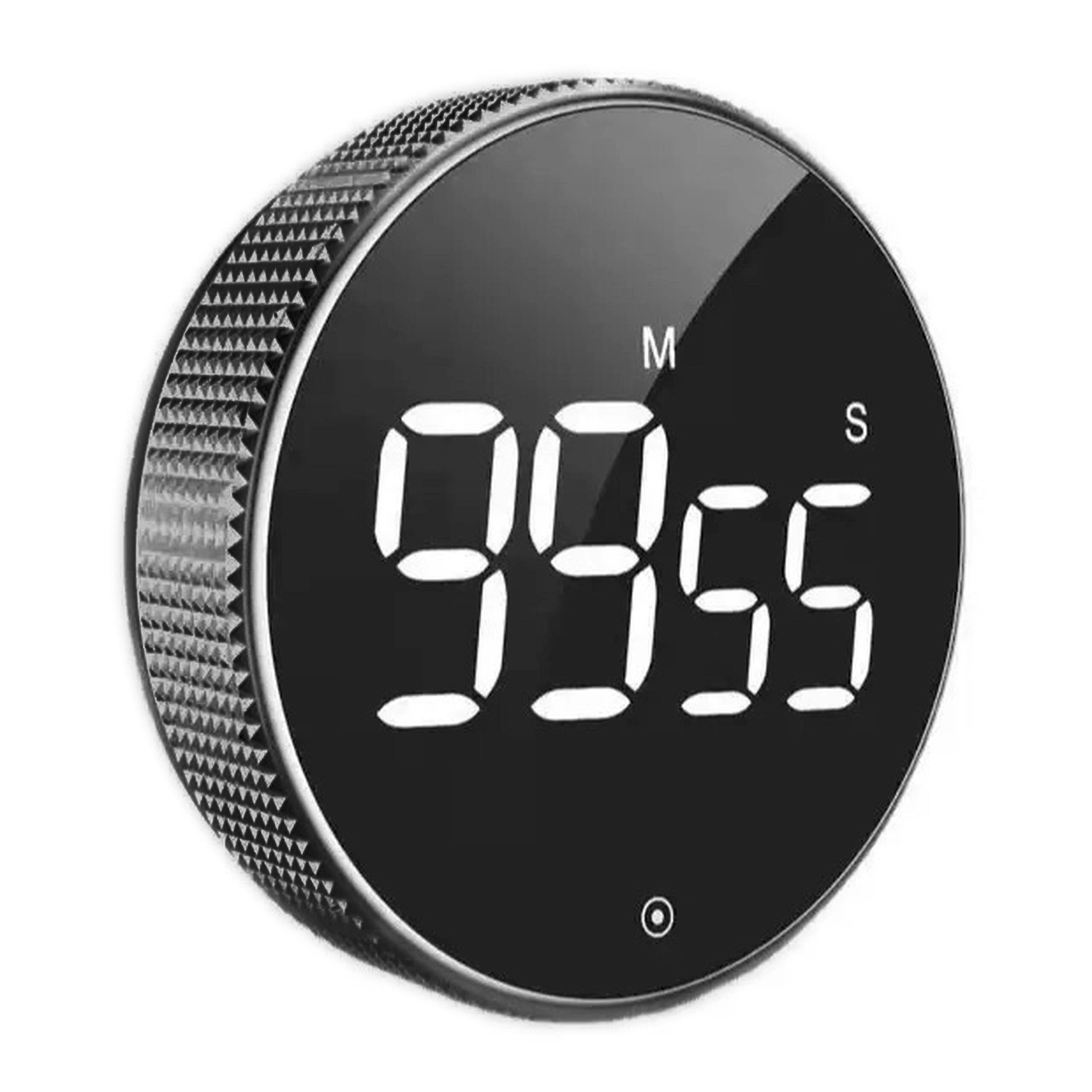 Relaxdays ČASOVAČ Čierny kuchynský LED magnetický