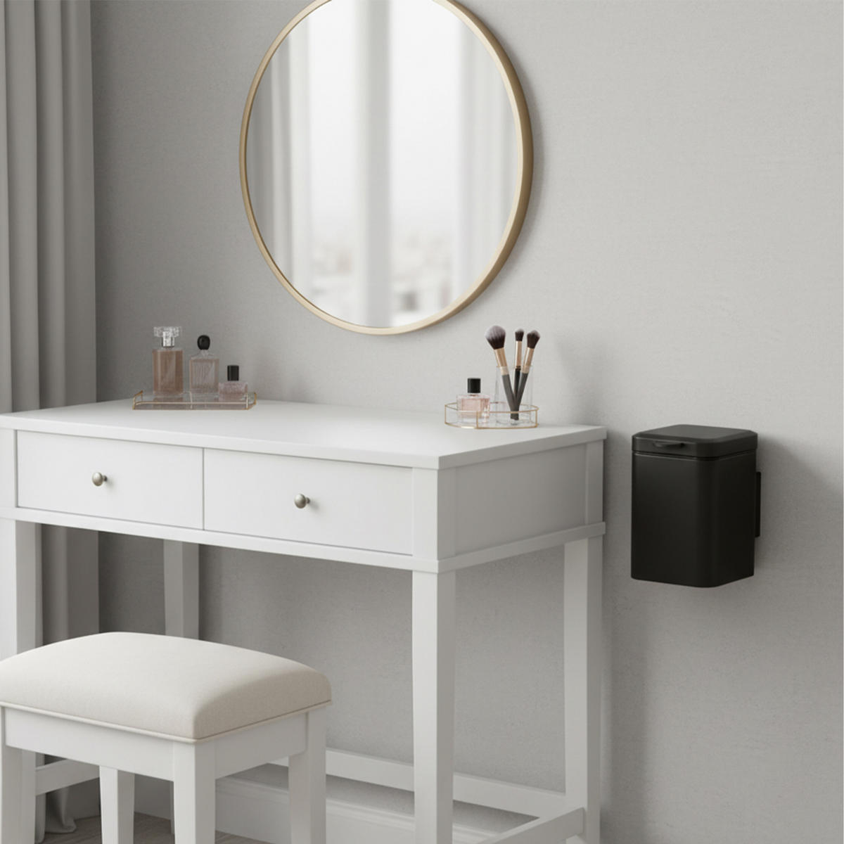 KOSMETIKEIMER - Schwarz, Kunststoff/Metall (16/24/22cm) - Relaxdays