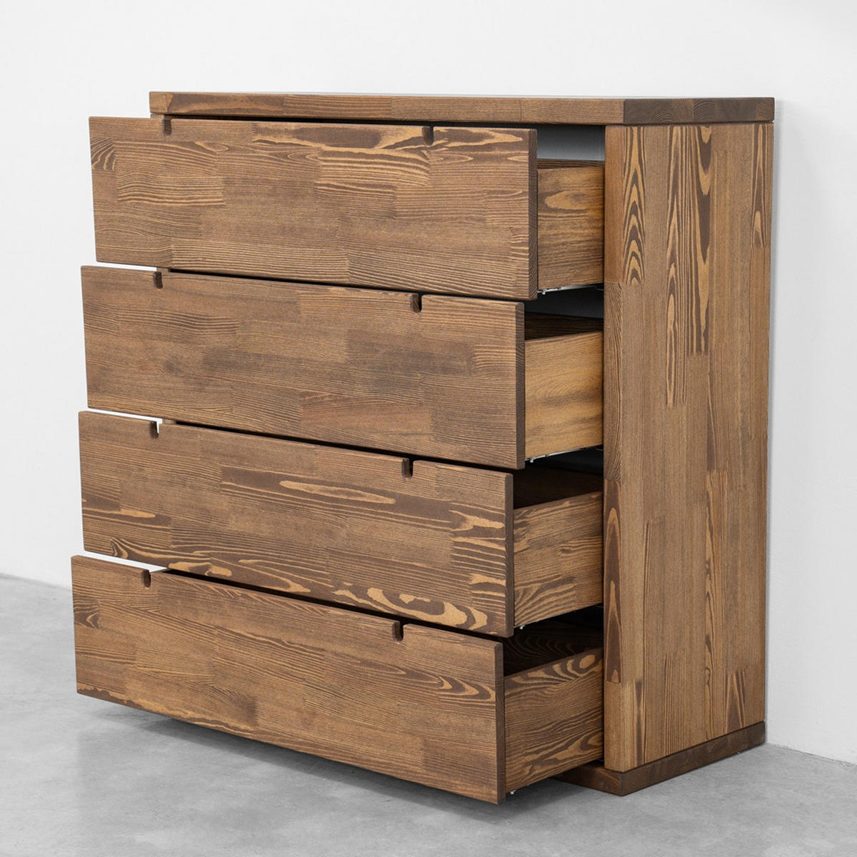 KOMMODE aus Massivholz MARIKA 4 - Dunkelbraun, Holz (112/40/112cm) - Seart