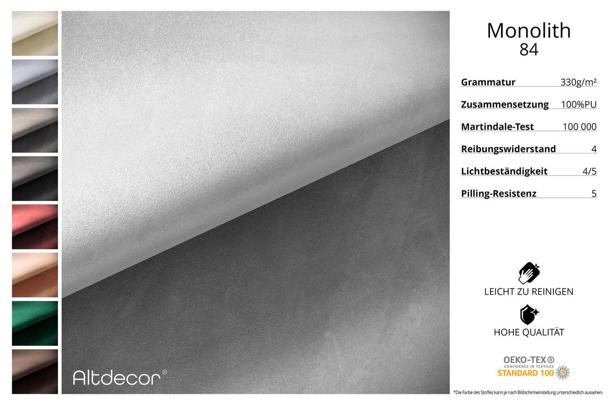WOHNLANDSCHAFT mit Schlaffunktion und Bettkasten ONESK-U-v1 304x165x40 Hellgrau Velours - Hellgrau, Holzwerkstoff/Kunststoff (304/90/165cm) - ALTDECOR
