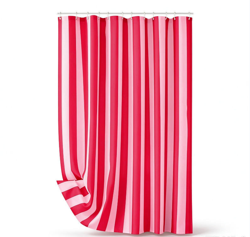 DUSCHVORHANG 180 cm x 180 cm Streifen - Pink, Textil (180/180cm) - Vallsero