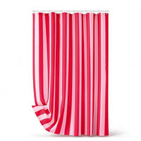 DUSCHVORHANG 180 cm x 180 cm Streifen - Pink, Textil (180/180cm) - Vallsero