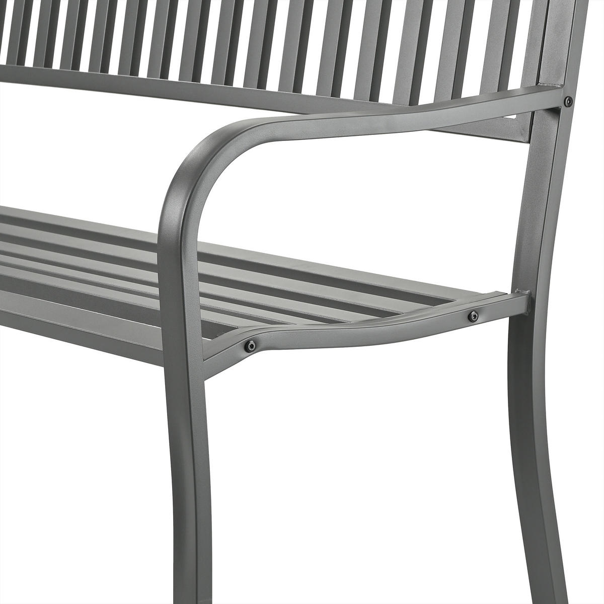 GARTENBANK - Grau, Metall (127.5/82/59.5cm) - Relaxdays