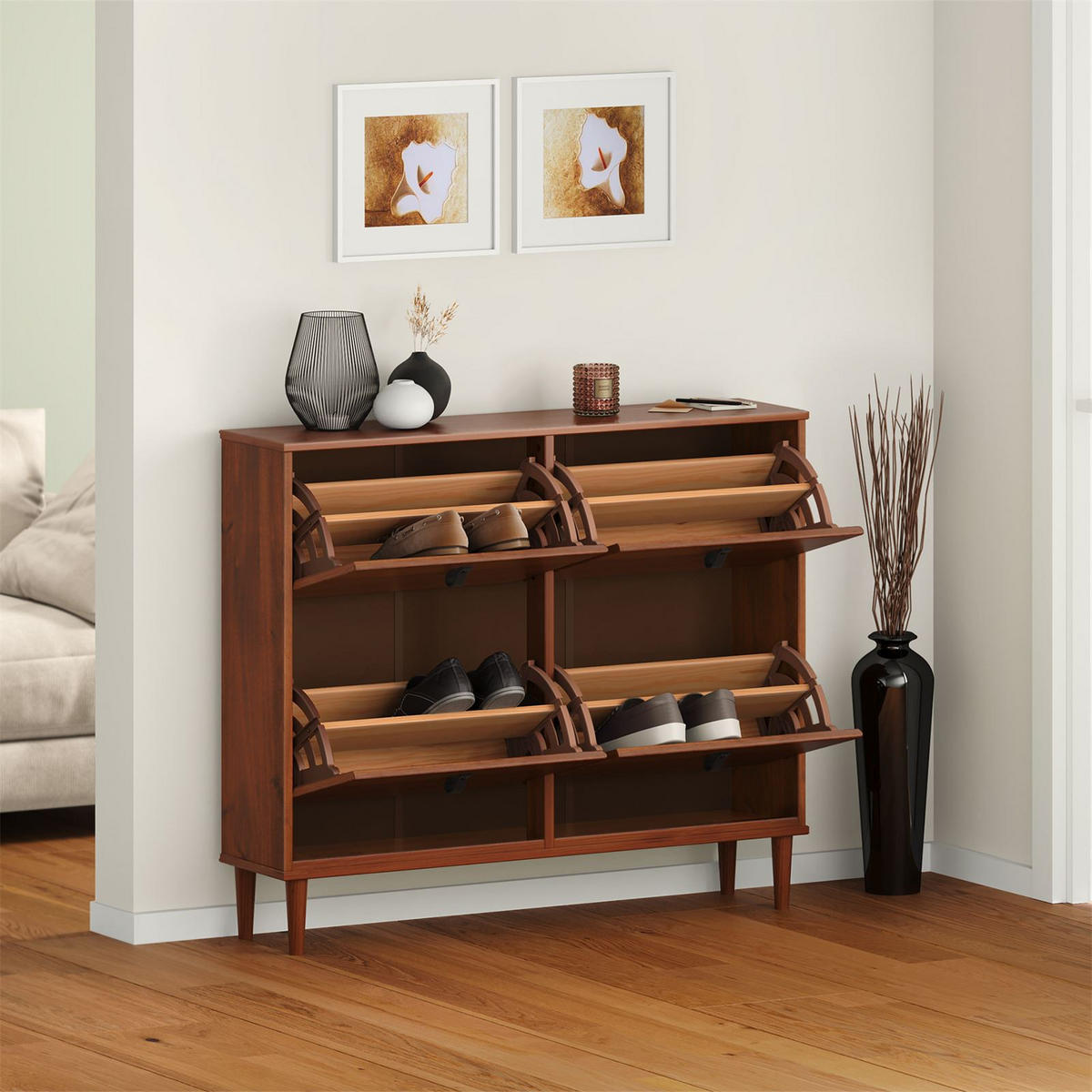 SCHUHKIPPER MIKKA Kastanie - Kastanienfarben, Holz (107/92/25cm) - IDIMEX