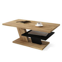 COUCHTISCH rechteckig Eiche Gold Schwarz mit Ablage - Eichefarben/Schwarz, Holzwerkstoff (60/110/45cm) - designimpex
