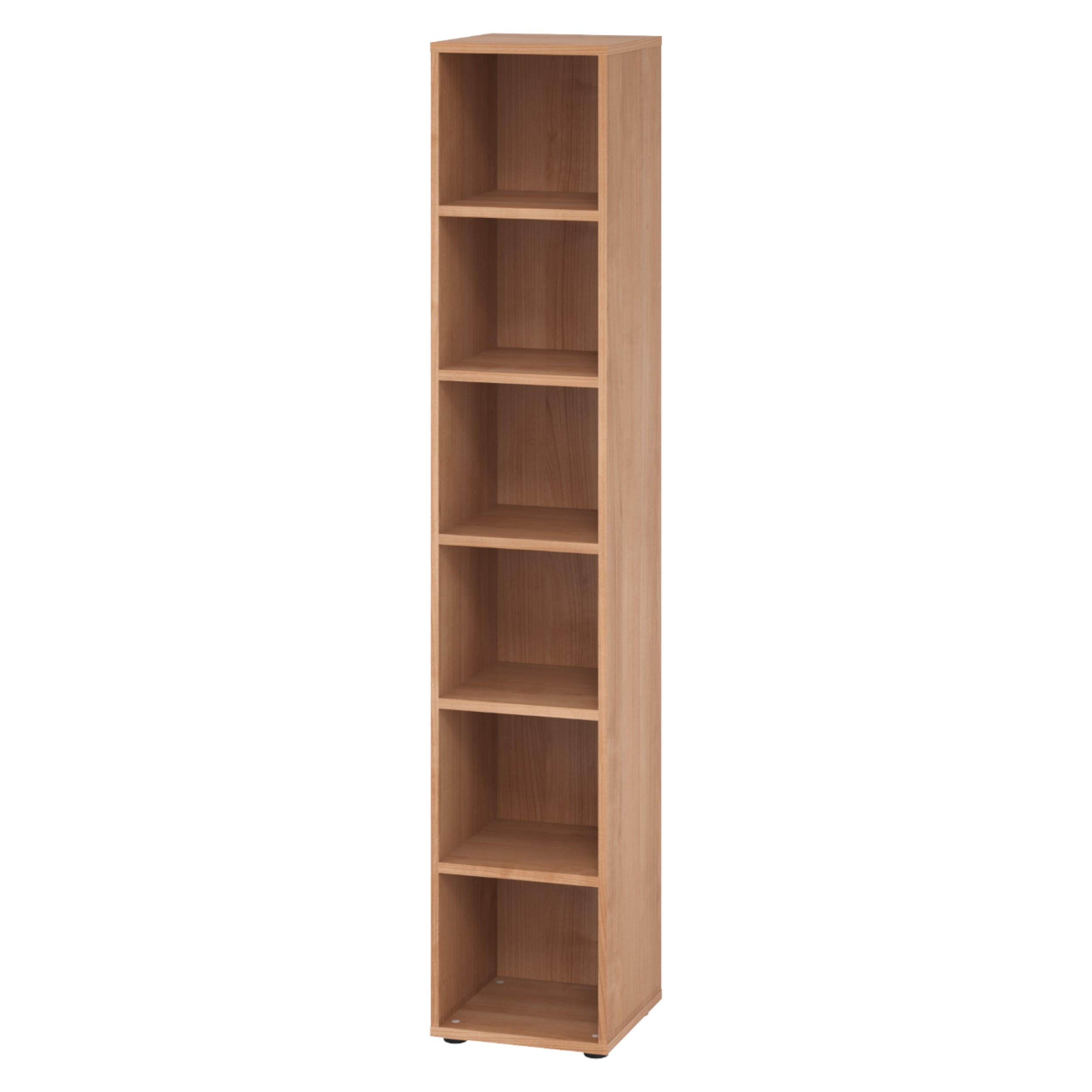 REGAL - 6 Ordnerhöhen 40/40/215,6 cm in Nussbaumfarben - Nussbaumfarben, Holzwerkstoff (40/215.6/40cm) - bümö