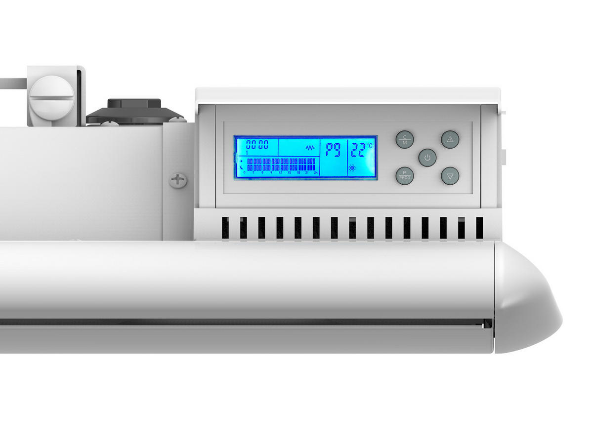 WANDHEIZUNG Weiß mit interner Gusseisenplatte und WiFi-Steuerung 1000 W - Weiß, Metall (60/55/10cm) - Purline