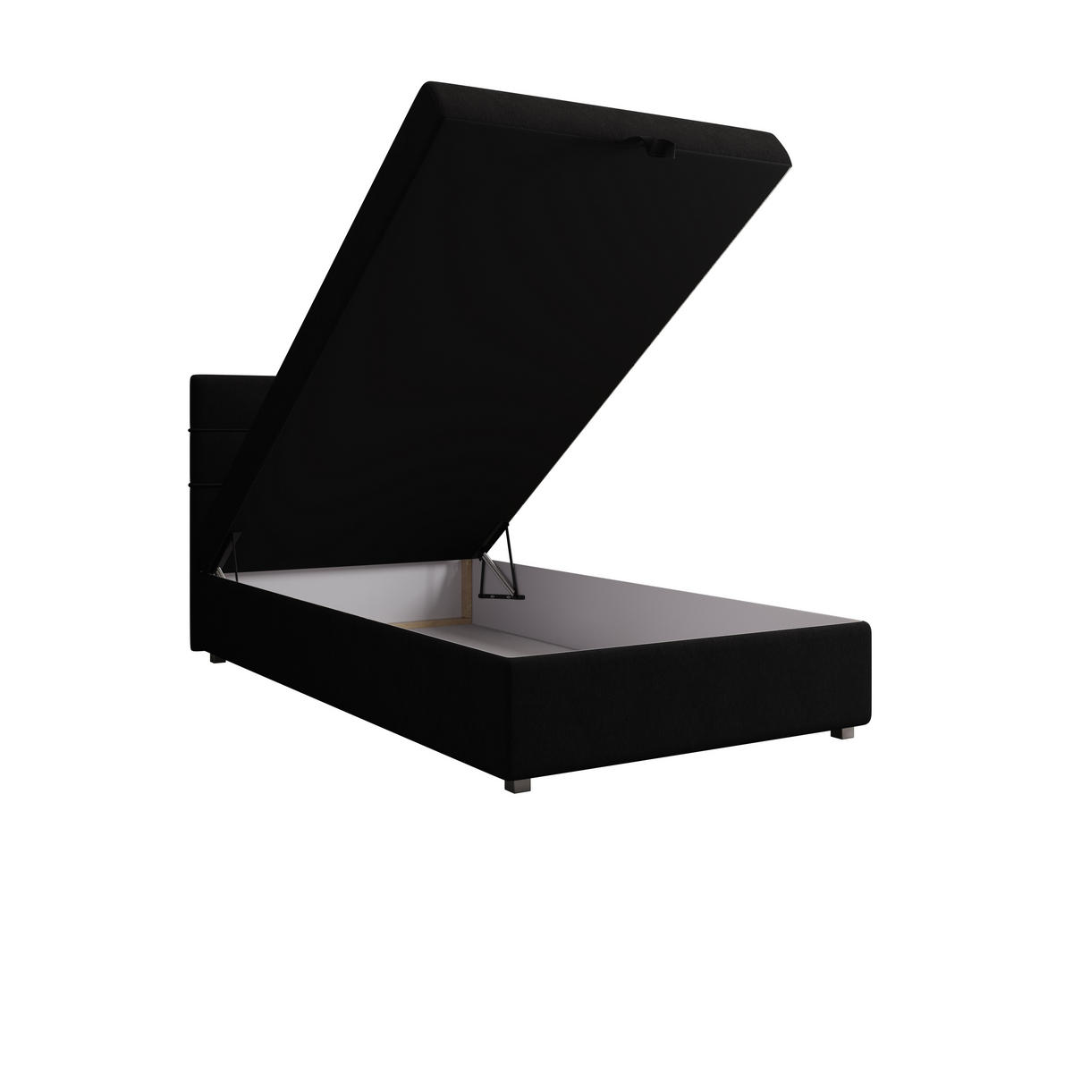 BOXBETT FADO 1 90x200, mit Matratze H3 und Topper, Cosmic 100 - Schwarz, Holz/Kunststoff (90/200cm) - Bedante