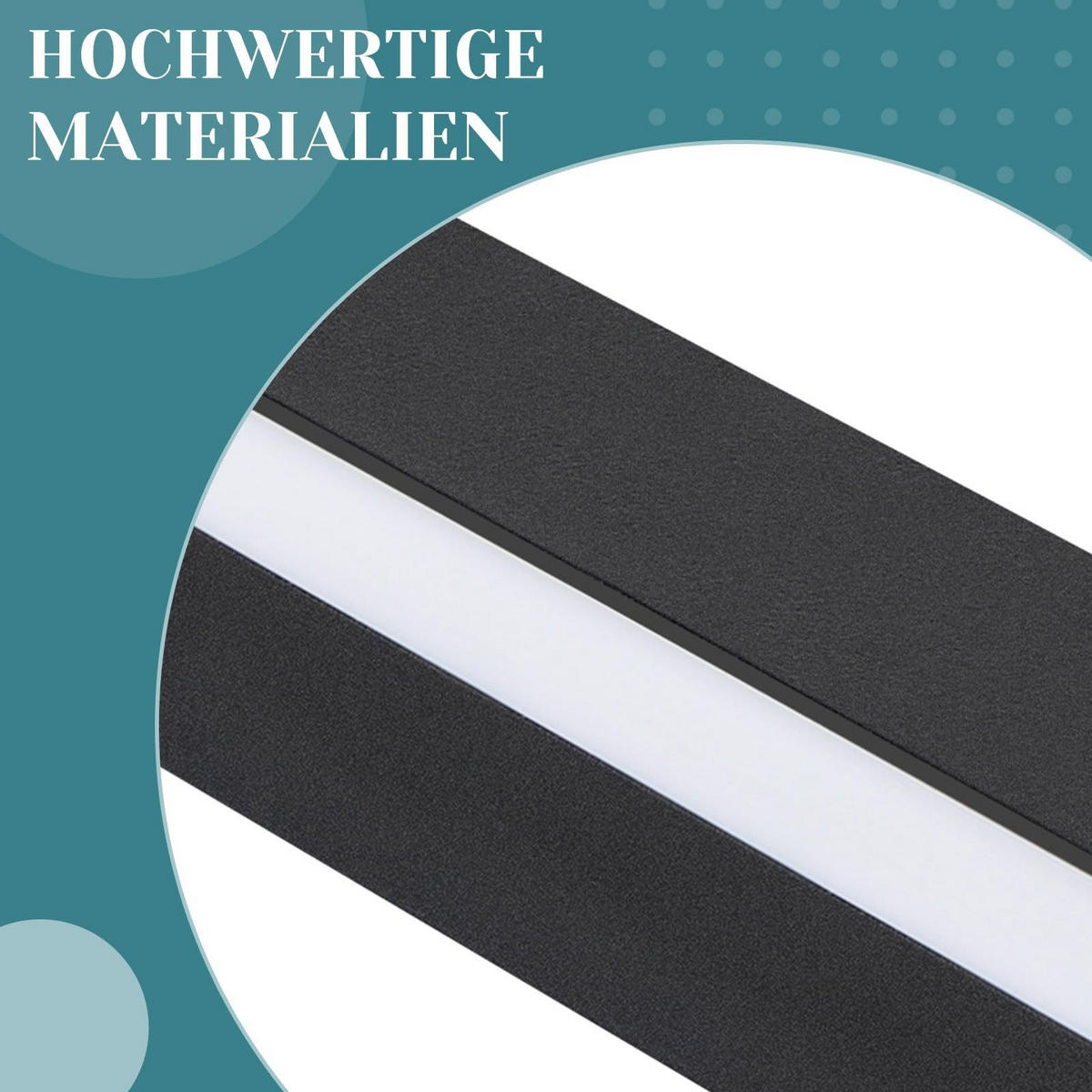 LED - WANDLEUCHTE Gischturion 3.8/60.0/2.5 cm - Schwarz, Metall (3.8/60/2.5cm) - ZMH