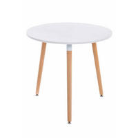KONSOLENTISCH rund 80 cm Holz Weiß - Eukalyptusholzfarben/Weiß, Holz (80/80/75cm) - CLP