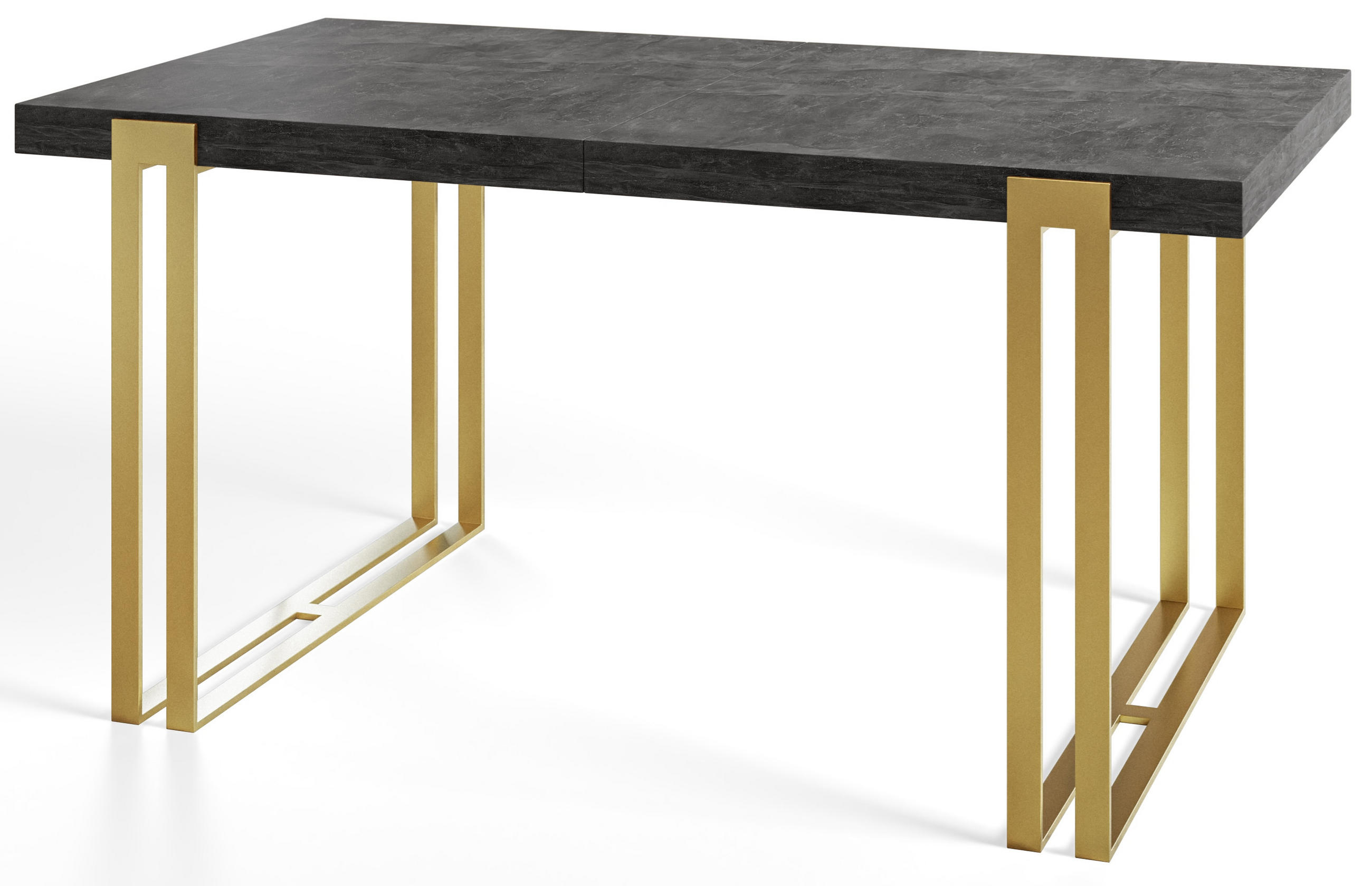 ESSZIMMERTISCH ROSA 160X90X77 cm, Farbe: Dunkelgrau, mit Metallbeinen in Farbe Gold - Dunkelgrau/Goldfarben, Holzwerkstoff (160/90/77cm) - Alpi-Möbel