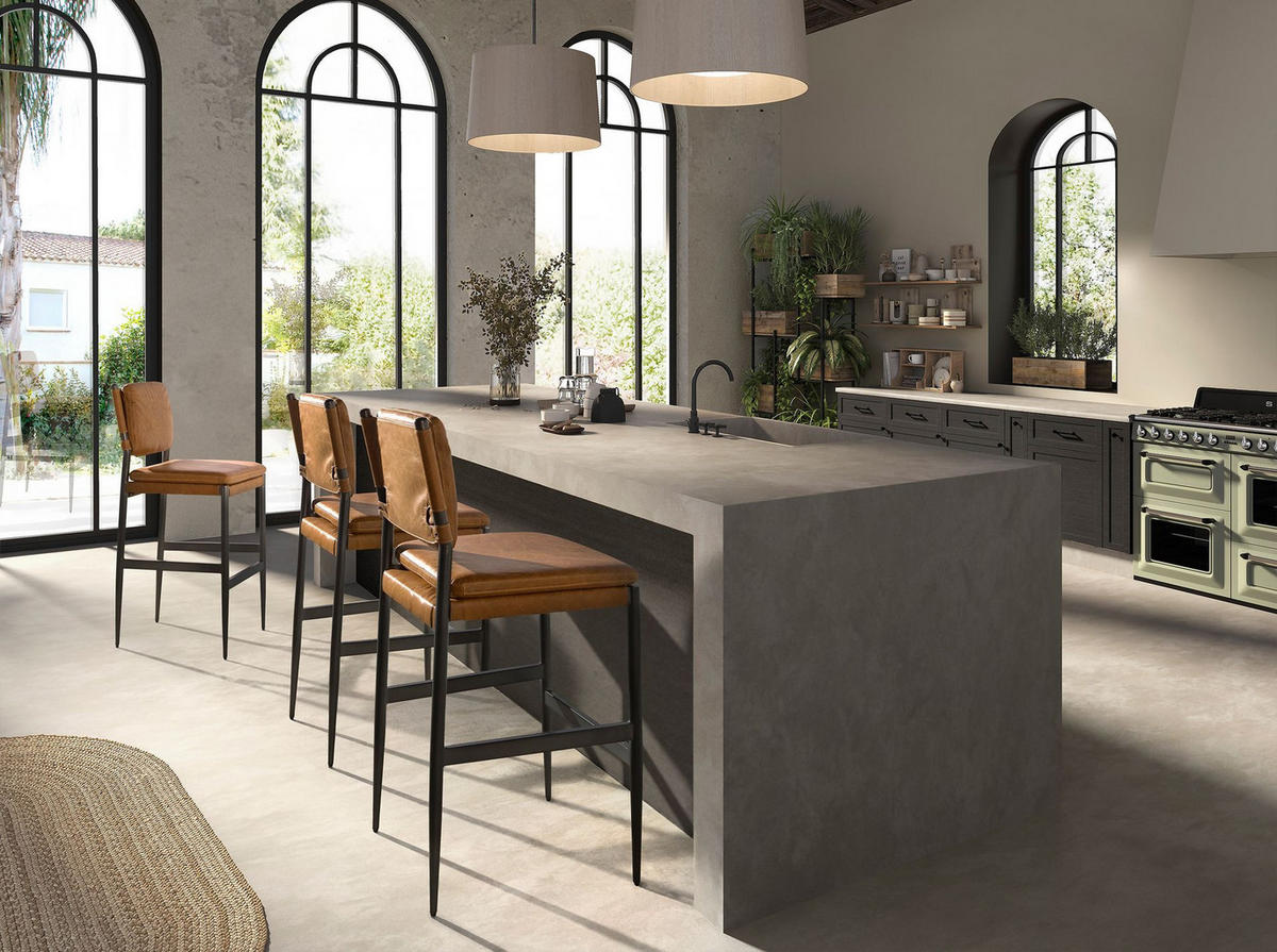 BARHOCKER Brauner Lederhocker 49/55/112 cm - Schwarz/Braun, Leder/Metall (49/112/55cm) - ANGEL CERDA