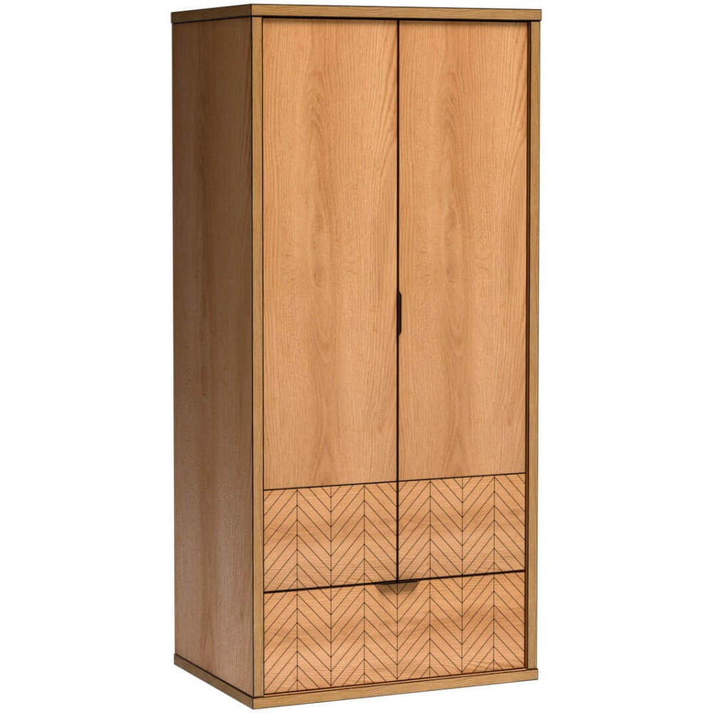 Beautysofa Drehtürenschrank Eiche 86.5x187x60.5 cm