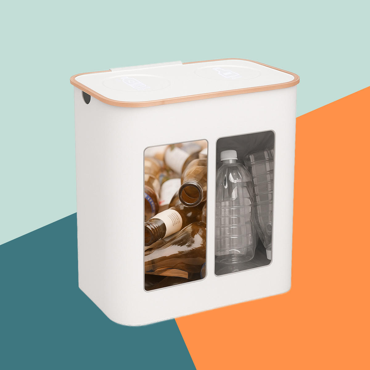 PFANDFLASCHEN-SAMMELBEHÄLTER - Weiß, Holz/Kunststoff (57/68.5/37cm) - Relaxdays