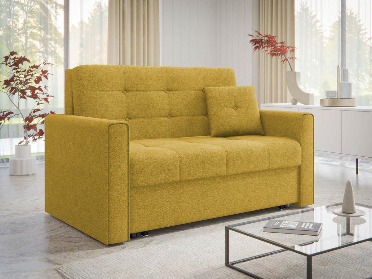 SCHLAFSOFA Viva Lux II - Gelb, Holz/Textil (133/85/98cm) - MIRJAN24