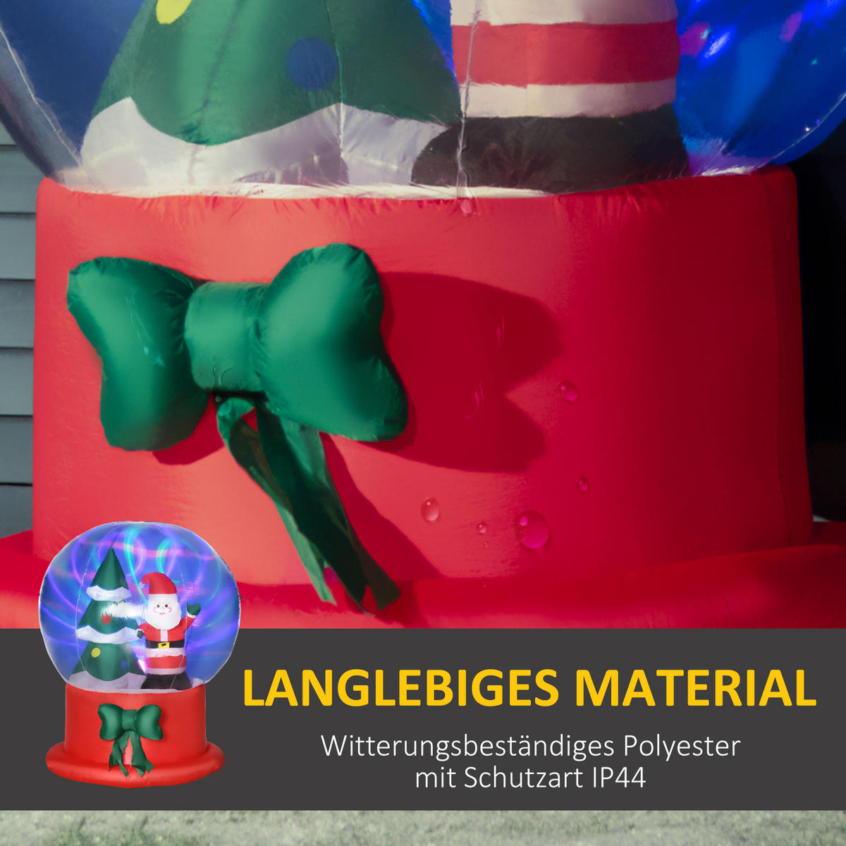 AUFBLASBARE Weihnachtsdekoration, Polyester-Stoff(100%), Blau - Blau, Kunststoff (110/150/110cm) - Outsunny