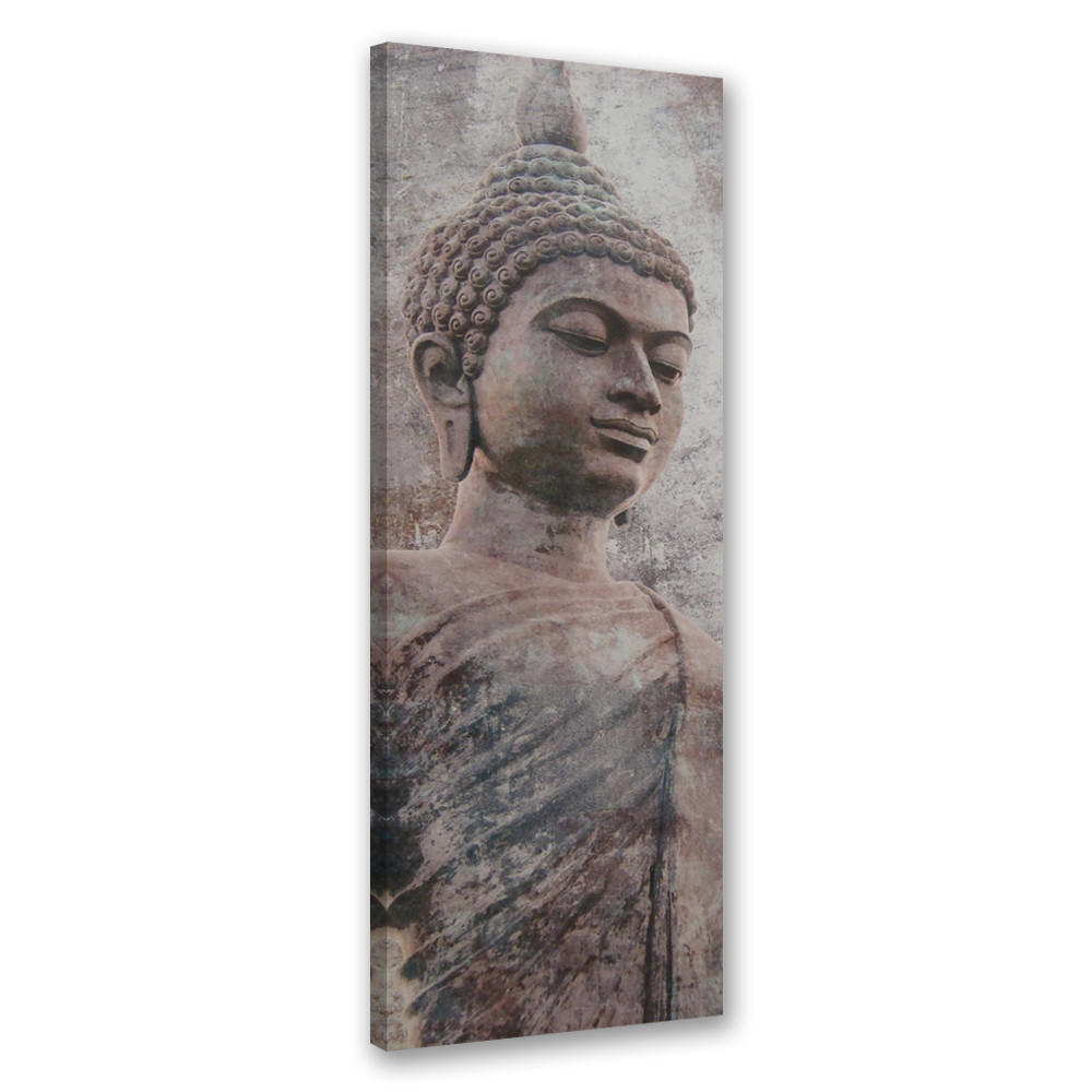 WANDBILD buddha statue - Grau, Textil (30/90cm) - Feeby