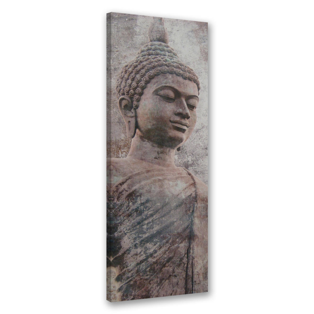 WANDBILD buddha statue - Grau, Textil (30/90cm) - Feeby