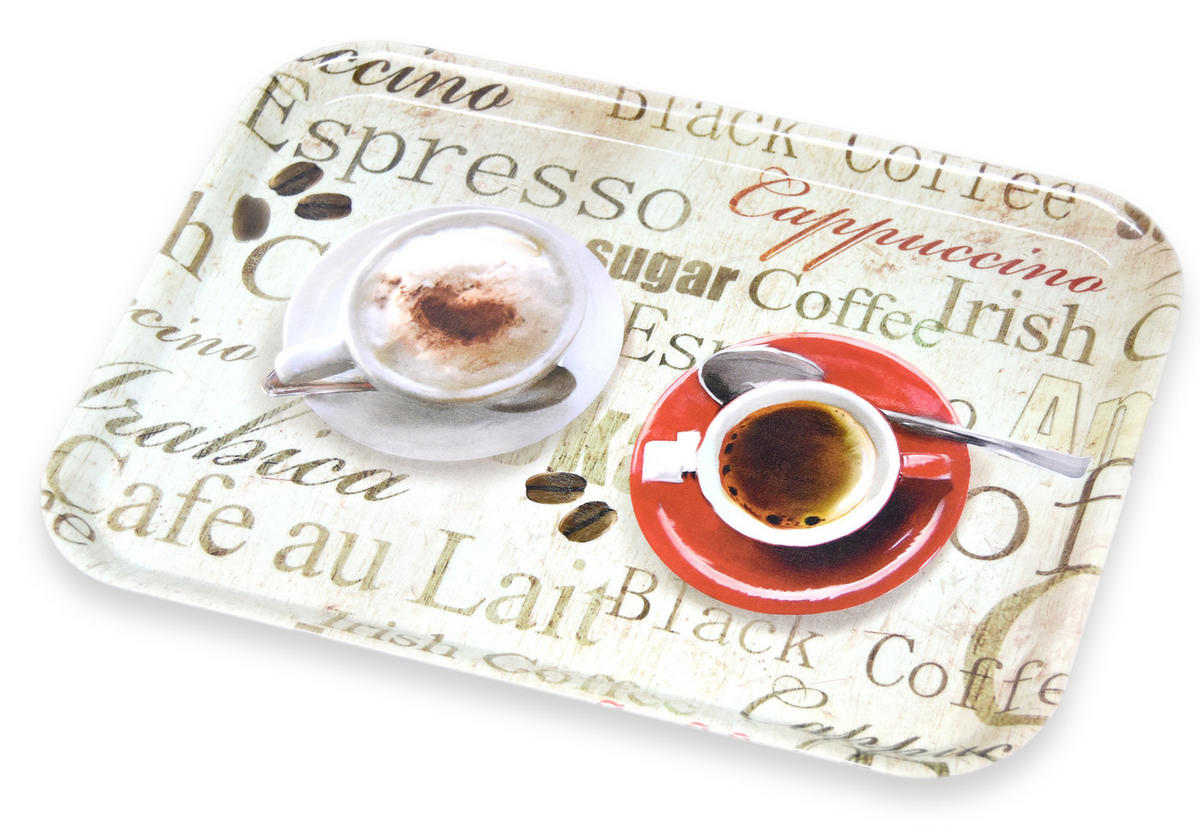 TABLETT Espresso, rechteckige Melamin Serviertablett 38x26 cm - Braun, Kunststoff (26/2/38cm) - Lashuma