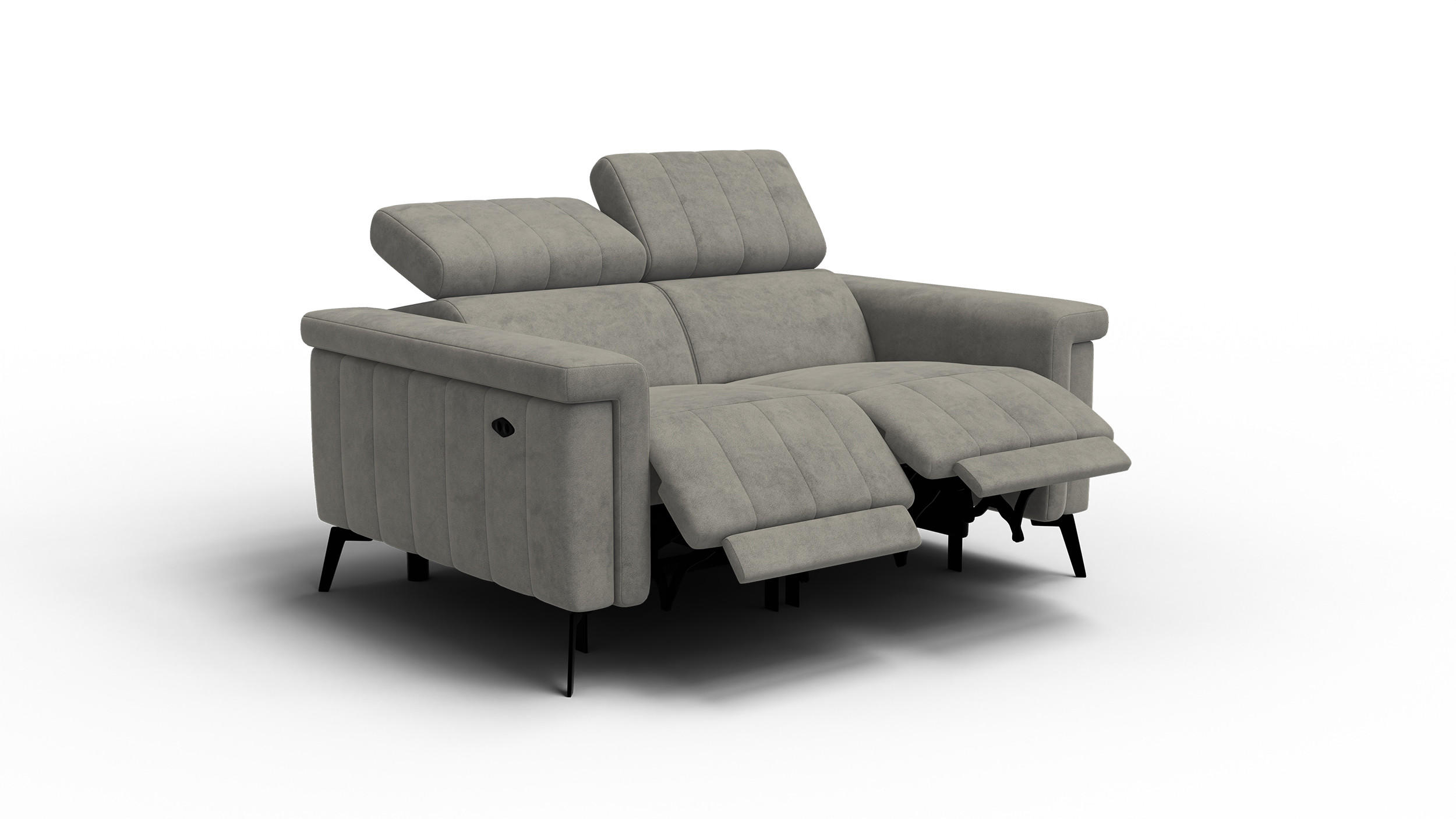 RELAXSOFA NORDEL 2-Sitzer, taupe - Taupe/Schwarz, Holz/Textil (150/80/105cm) - Courtois Laville