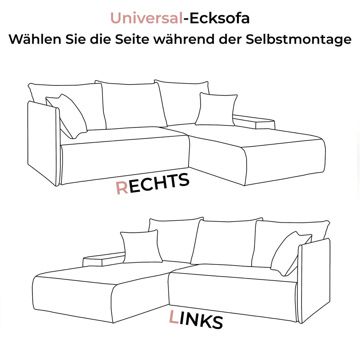 ECKSOFA LAVIO L mit Schlaffunktion und Bettzeugkasten Linke - Grau, Textil (246/188cm) - Lookway