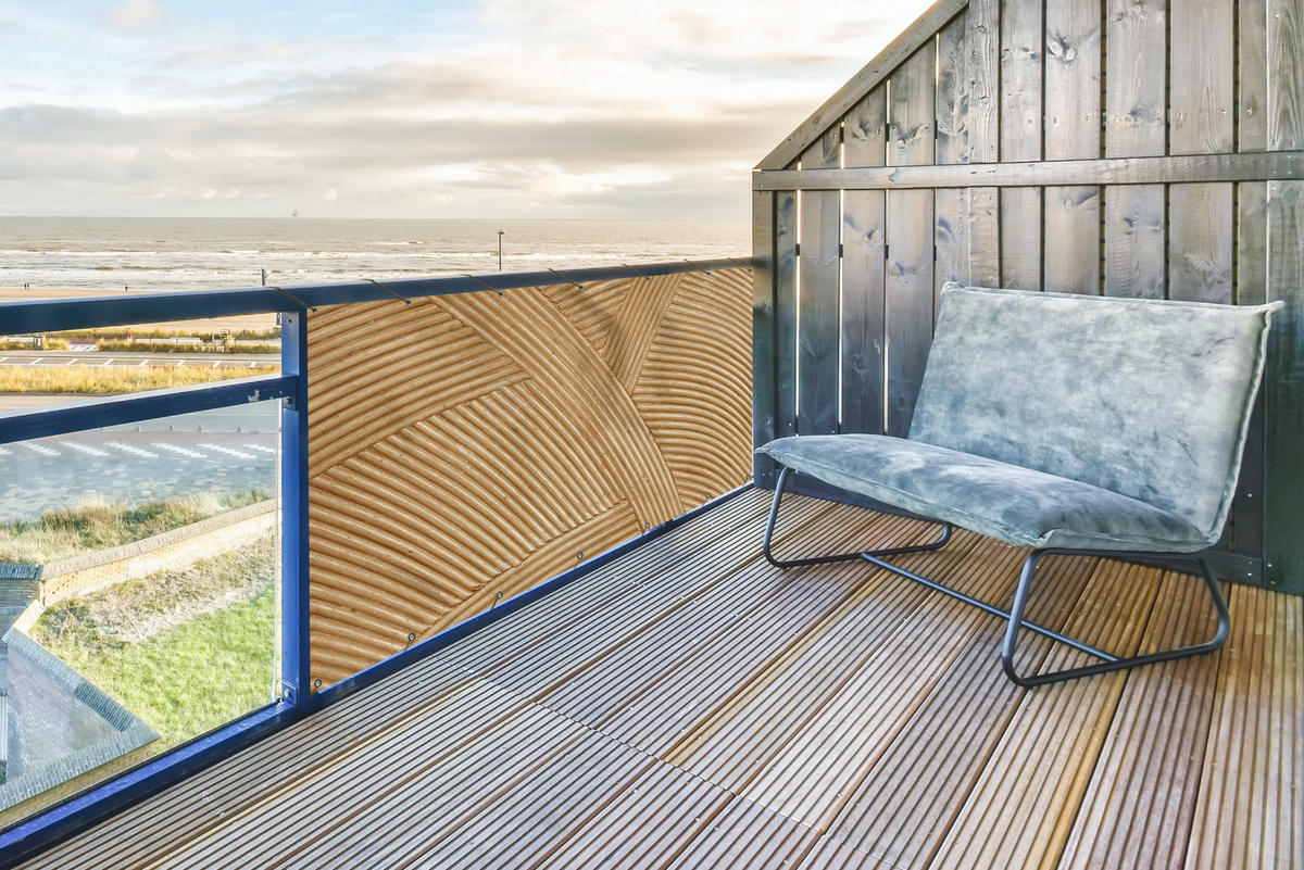 BALKON-SICHTSCHUTZ Struktur - Natur - Kunst - Rattan - Naturfarben, Kunststoff (200/110cm) - MuchoWow