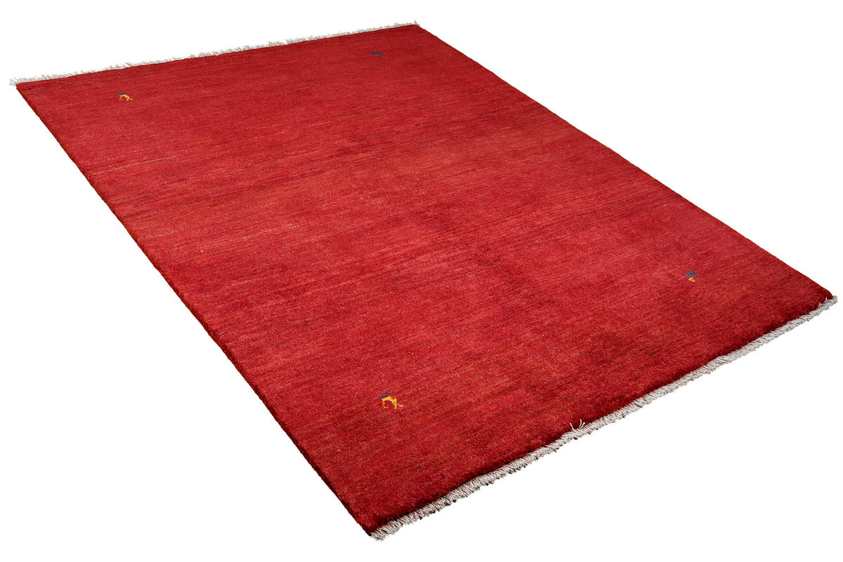 TEPPICH Gabbeh Rot 204/160 cm Schurwolle - Rot, Textil (160/204cm) - Looma