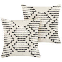 DEKOKISSEN 2er-Set Beige 45/45 cm Myrtus - Beige, Naturmaterialien/Textil (45/45cm) - Beliani
