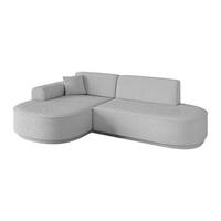 ECKSOFA Ottomane Links MARI-L1-v3 - 243x171x83 cm Hellgrau Bouclé - Hellgrau/Schwarz, Holzwerkstoff/Kunststoff (243/171cm) - ALTDECOR