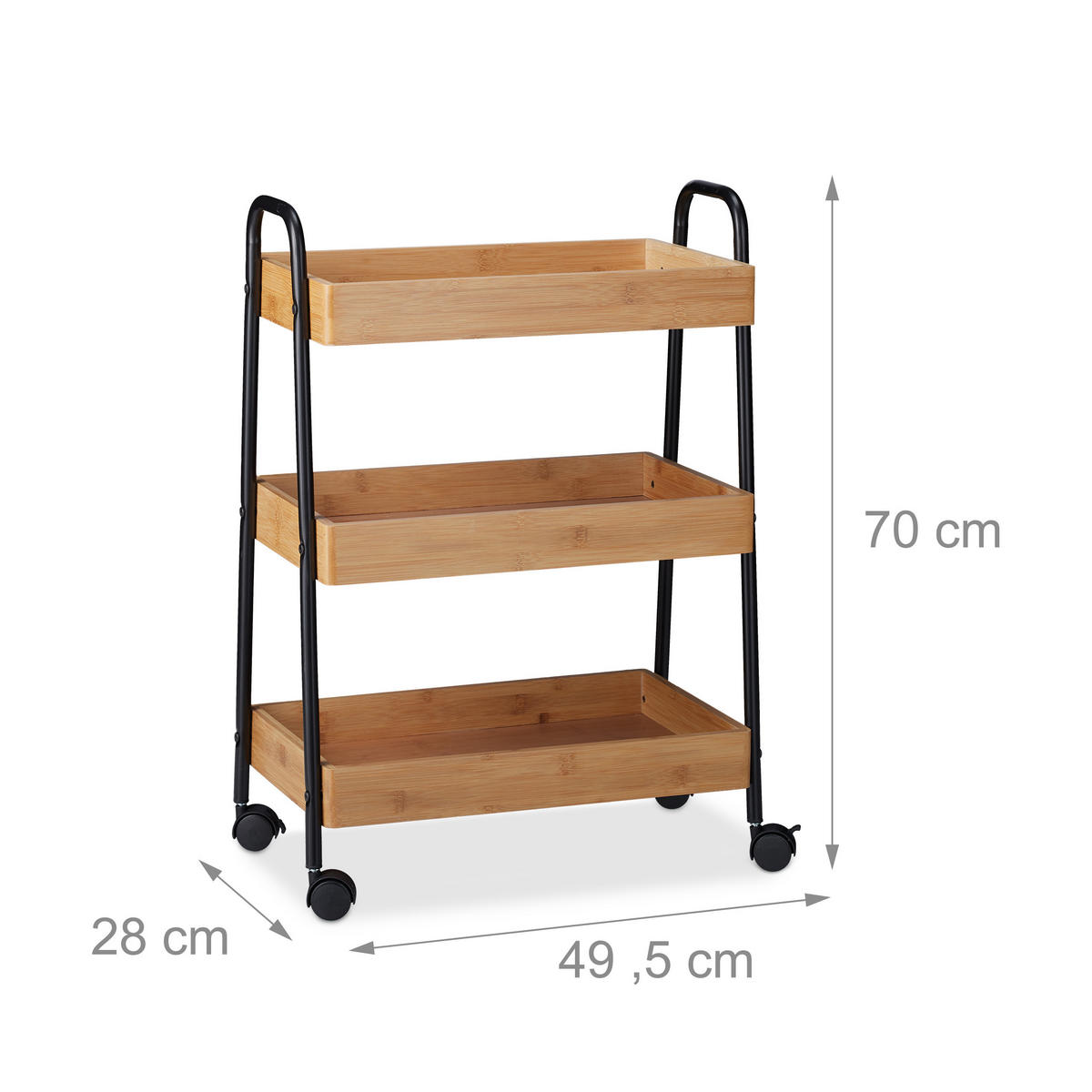 SERVIERWAGEN - Hellbraun, Holz/Holzwerkstoff (49.5/70/28cm) - Relaxdays