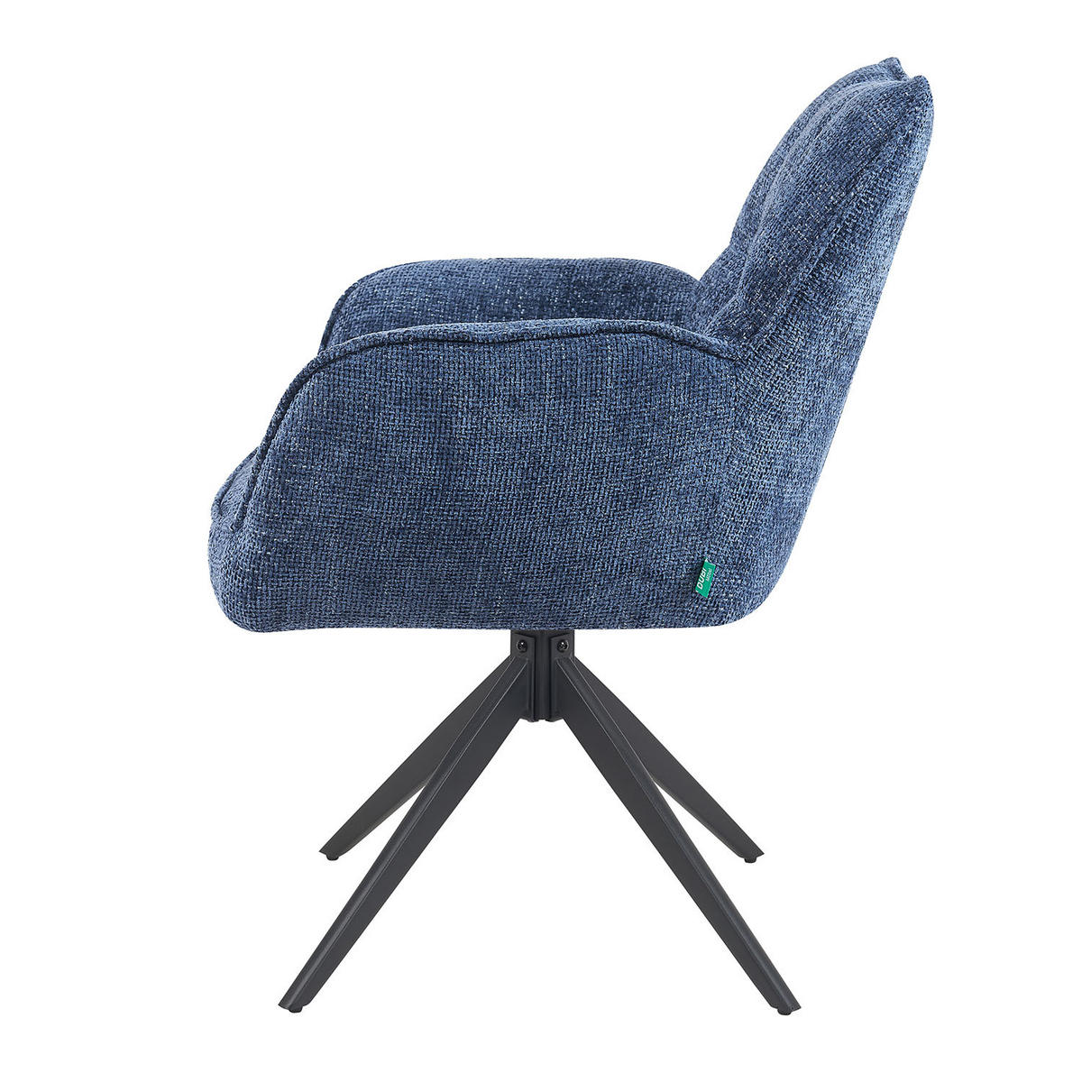 DREHSTUHL Mika-Enya - Blau/Schwarz, Textil/Metall (59/84/66cm) - DUBI Möbel