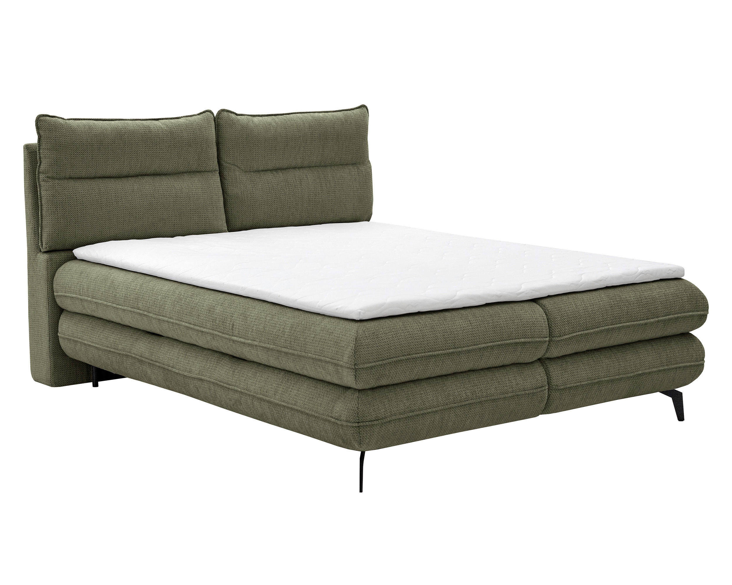 BOXBETT Verse 160 x 200 Einzelbett mit hochwertiger Bonell-Matratze und Topper T30 - Grün - Grün, Holz (160/200cm) - Homesy