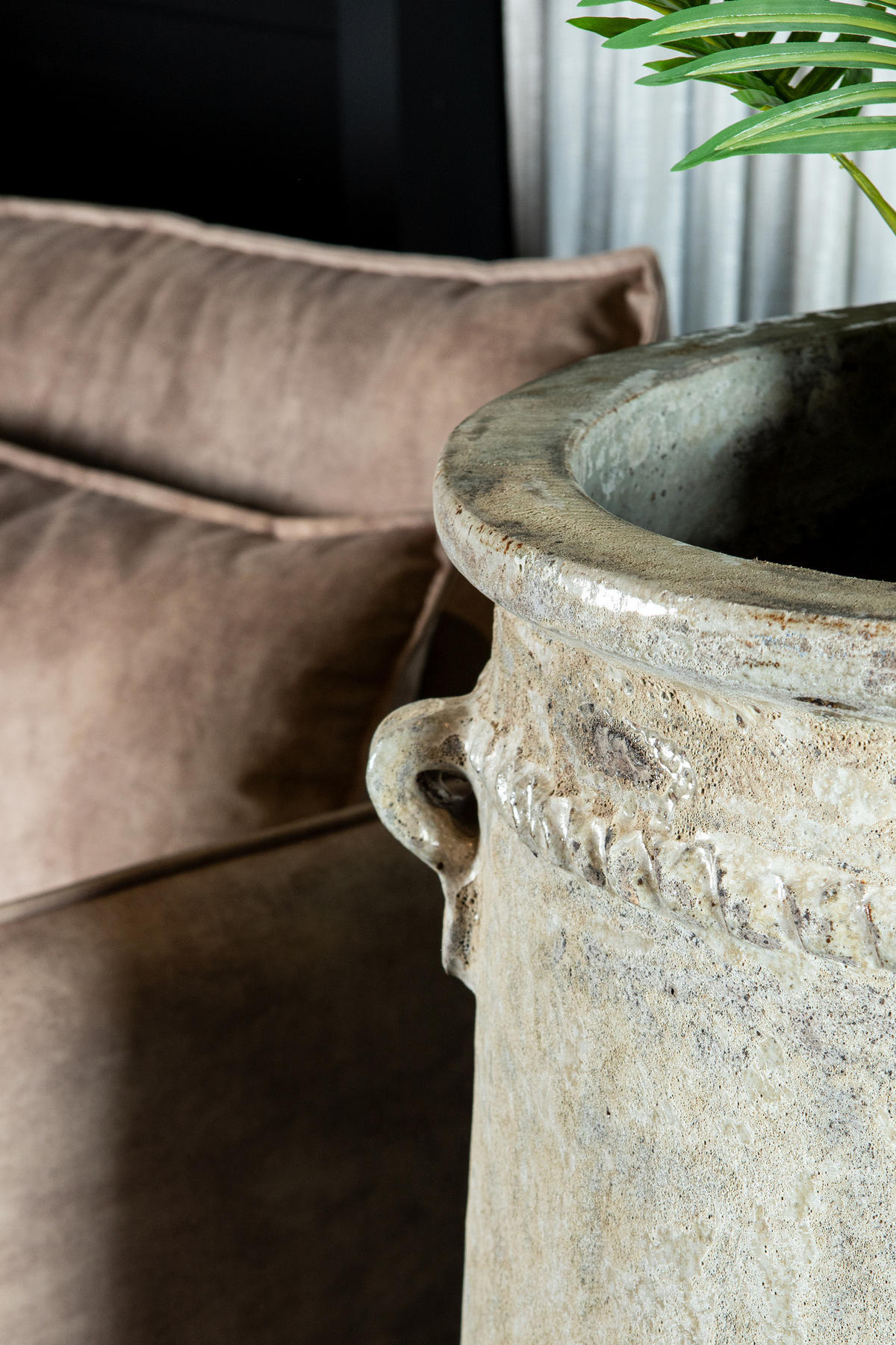 TOPF Tony Grau 58/58/95cm - Grau, Keramik (95cm) - PTMD Collection