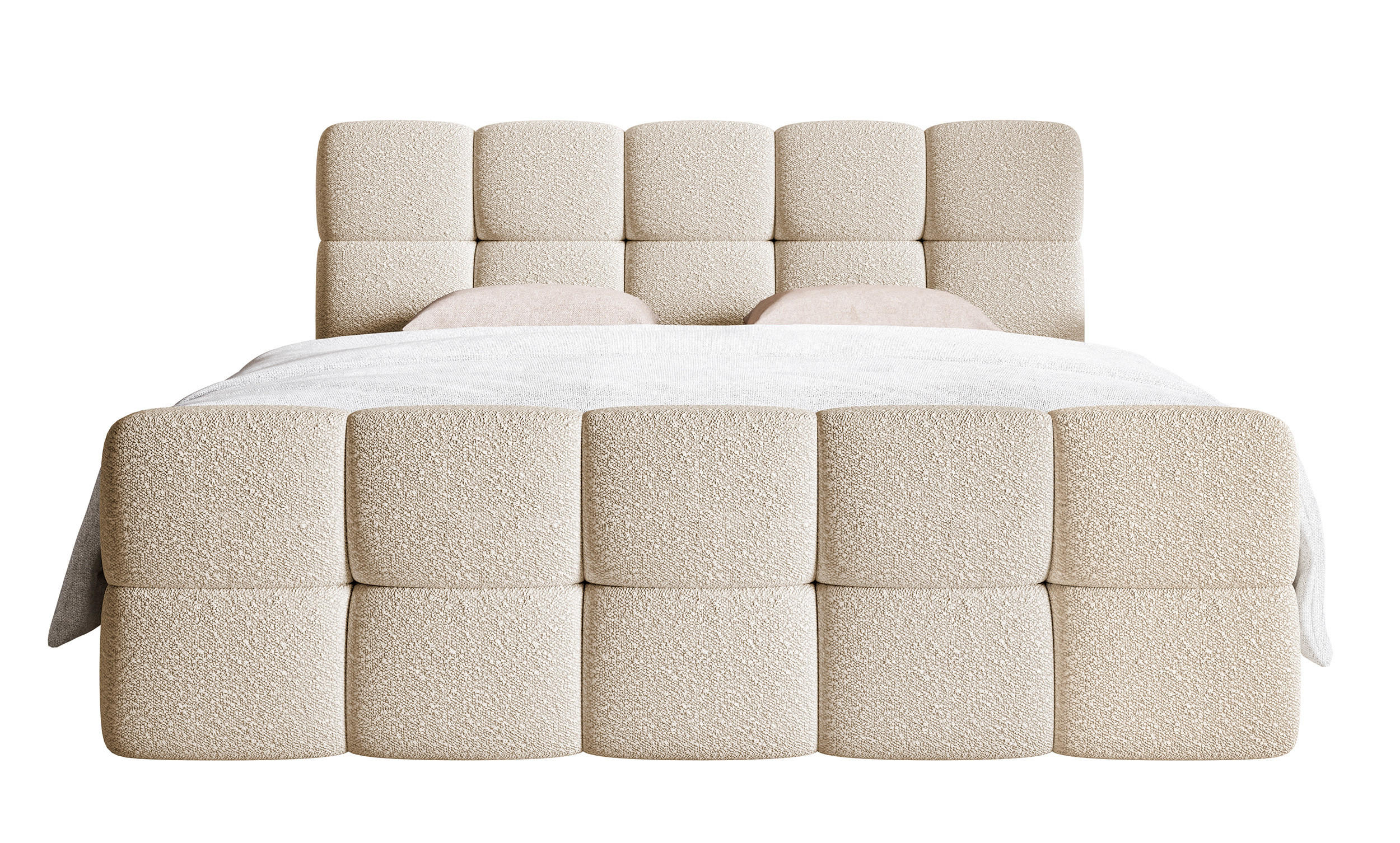 BOXBETT Cloudy Hellbeige Boucle-Bezug 160/200 cm - Beige, Textil (160/200cm) - Selsey