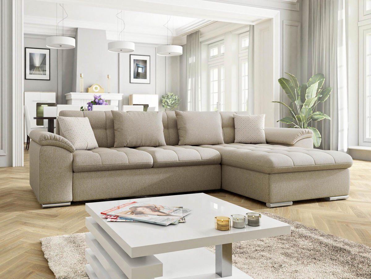 COLTAR Diana, Dreapta - crem, material textil/lemn (160/280cm) - MIRJAN24