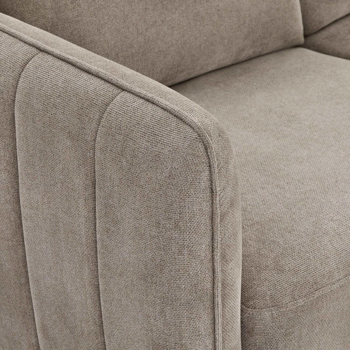 ZWEISITZER-SOFA Webstoff Beige - Beige/Schwarz, Textil/Metall (158/85/85cm) - Furnhouse