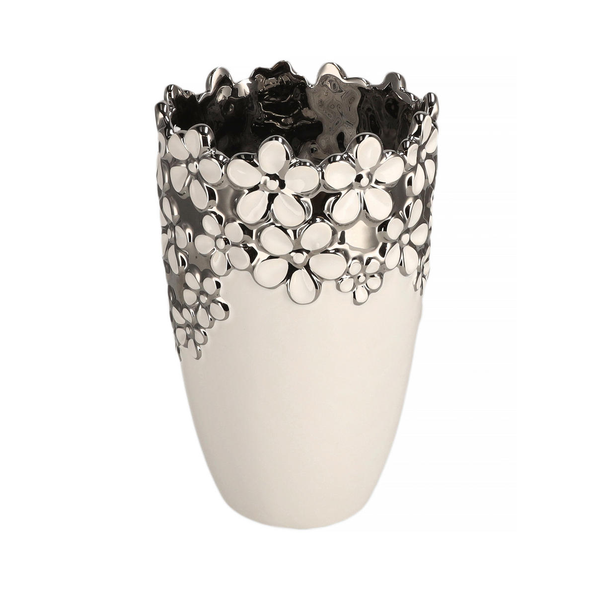 VASE Flosales 21x14 cm - Weiß, Stein (21cm) - home&you