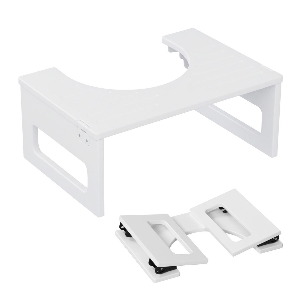 TOILETTENHOCKER - Weiß, Holz/Kunststoff (43/18/27.5cm) - Relaxdays