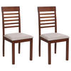 ESSZIMMERSTUHL 2er-Set Dunkler Holzfarbton Ortley - Dunkelbraun/Beige, Holz (40/96/51cm) - Beliani