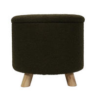 HOCKER mit Stauraum Teddy 40/40/37 cm - Olivgrün, Textil (40/37/40cm) - Home Styling Collection