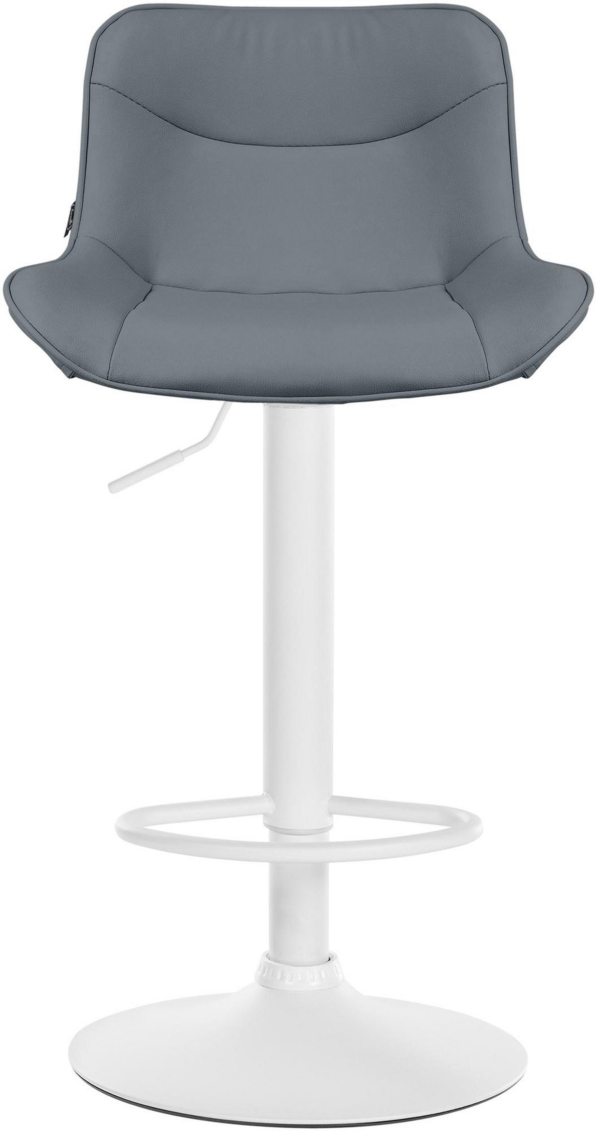 BARHOCKER 2er Set Vulcano Kunstleder weiß grau - Weiß/Grau, Kunststoff/Metall (49/106/51cm) - TPFLiving