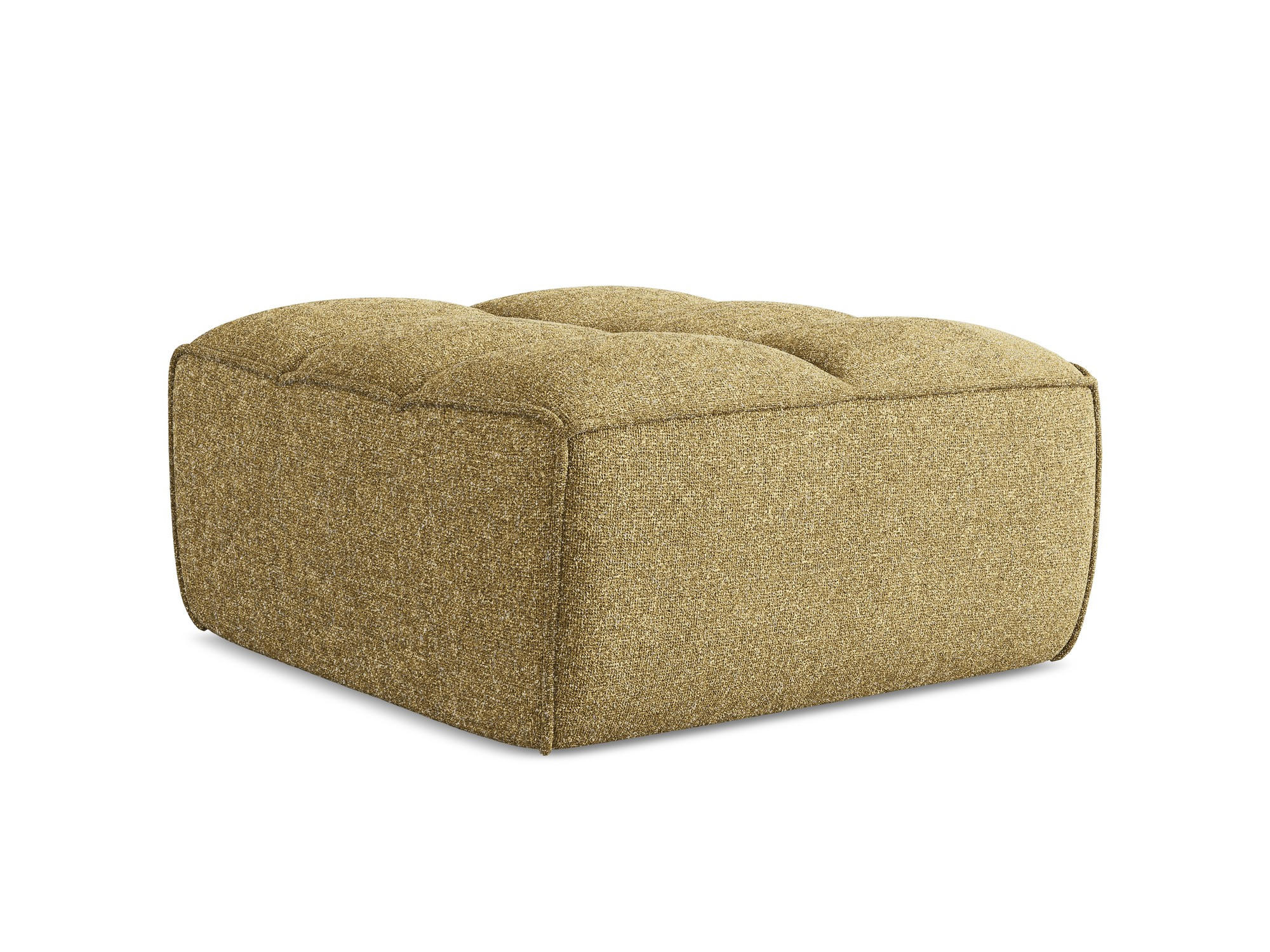 POUF Strukturstoff Stoff Gelb - Currygelb/Gelb, Kunststoff/Textil (80/43/93cm) - Makamii